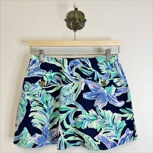 Lilly Pulitzer Madison Skort High Tide Navy Ready Set Gecko Women’s XS Coastal